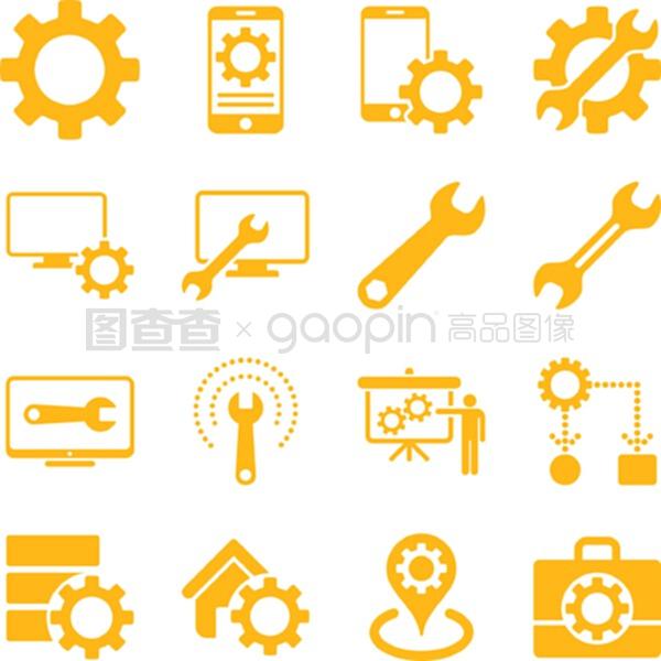 選項與服務工具圖標集 信息服務業務的視覺化導航